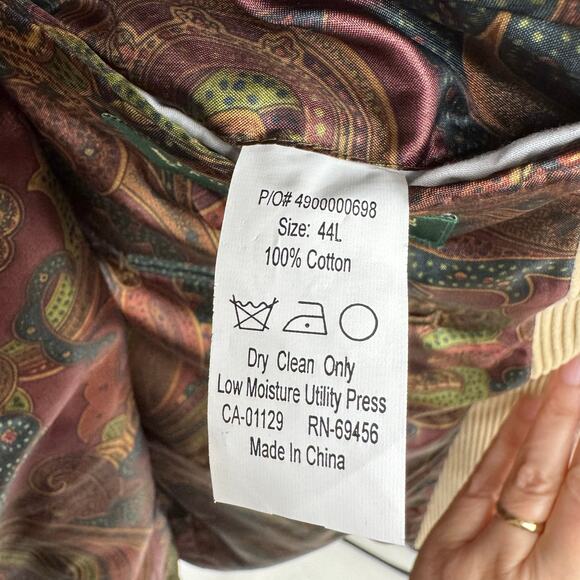 Lauren Ralph Lauren Corduroy Blazer Jacket Men 44 L Tan Preppy Work Casual - Picture 8 of 9